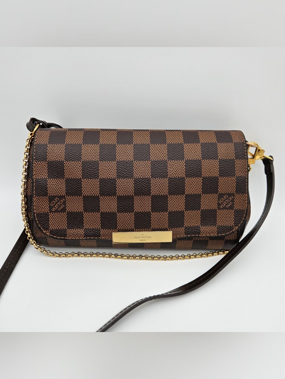 Authentic Louis Vuitton Damier Ebene Favorite #4414M